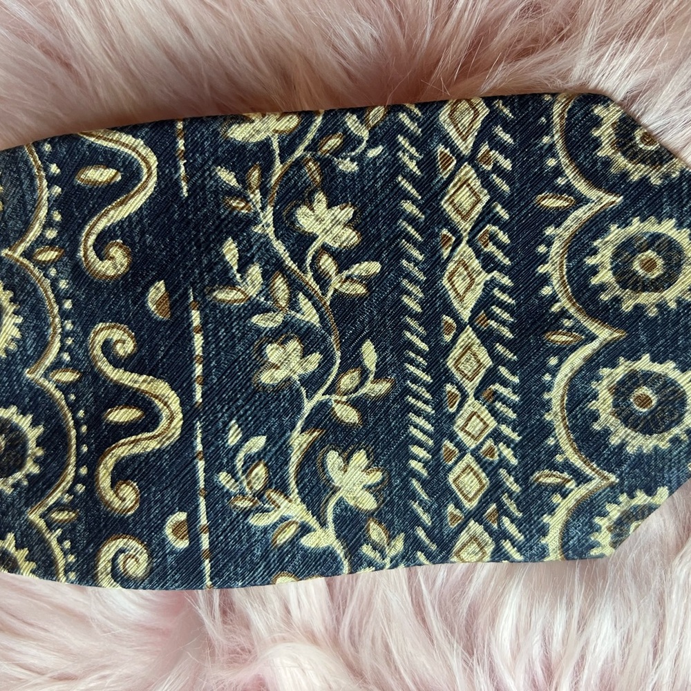 Geoffrey Beene Burgundy and Black Paisley Silk Tie